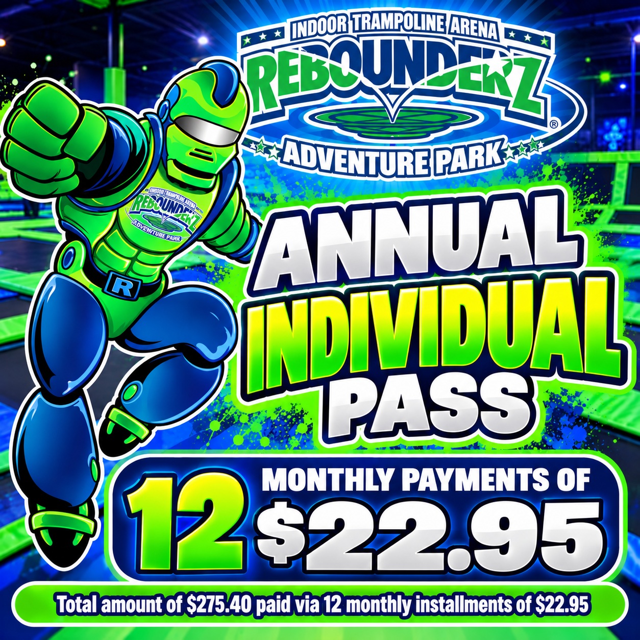 Annual Individual Pass (Min 12 Monthly Payments)