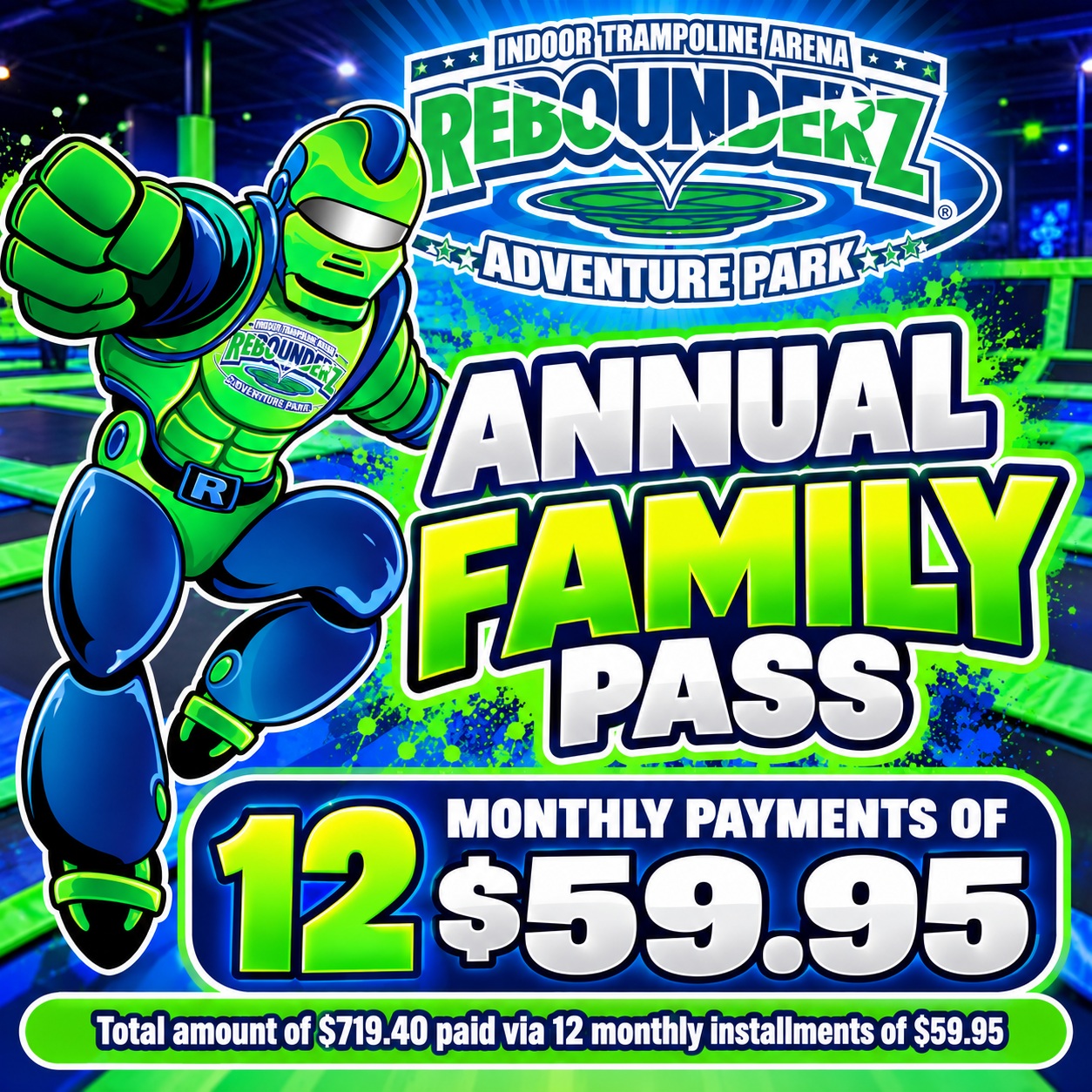 Annual Family Pass (Min 12 Monthly Payments)